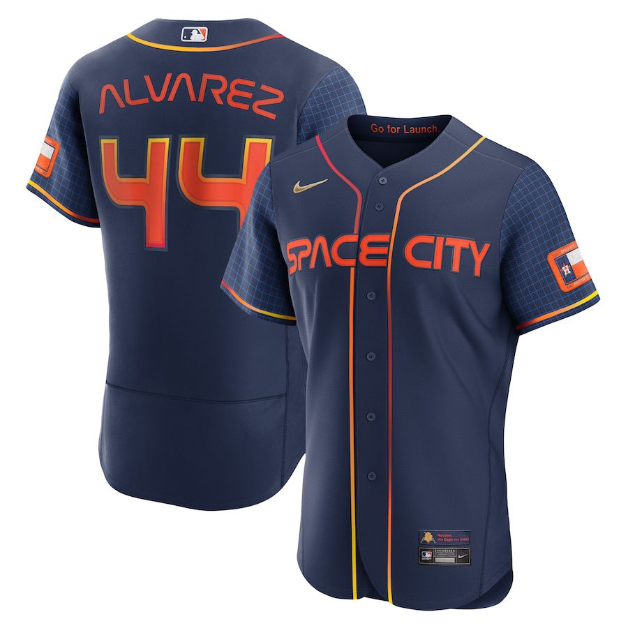 Custom Men Houston Astros #44 Yordan Alvarez Nike Navy 2022 City Connect Authentic Player MLB Jersey->customized mlb jersey->Custom Jersey